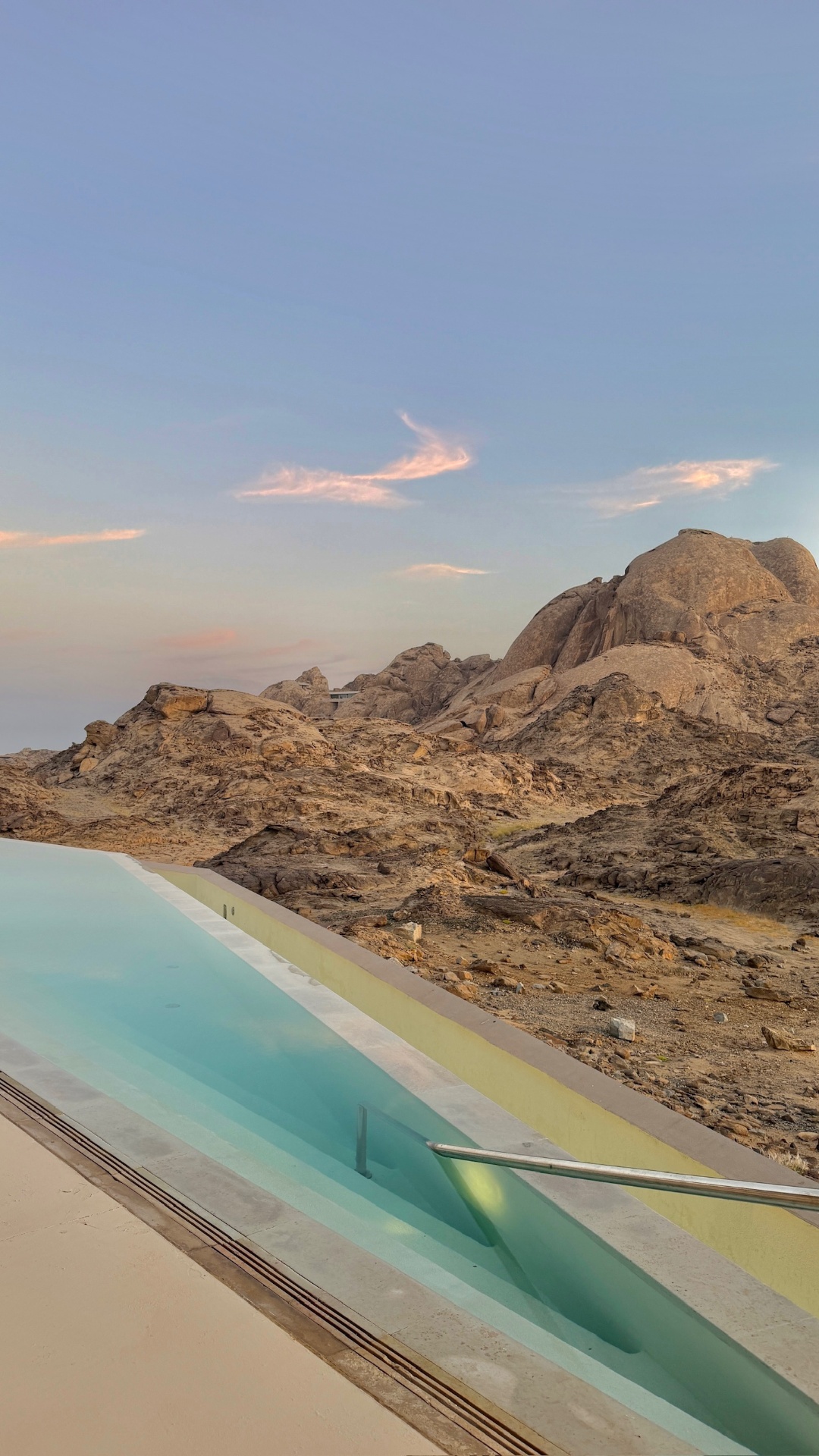 Pool at desert dusk